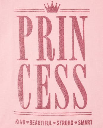 Girls Glitter Princess Graphic Tee