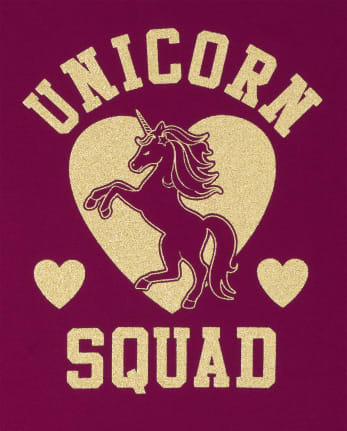 Camiseta con gráfico Glitter Unicorn Squad para niñas