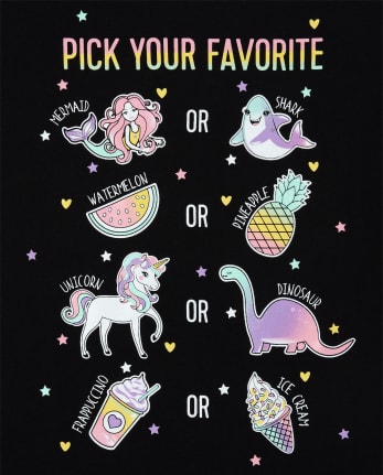 Girls Glitter Unicorn Graphic Tee