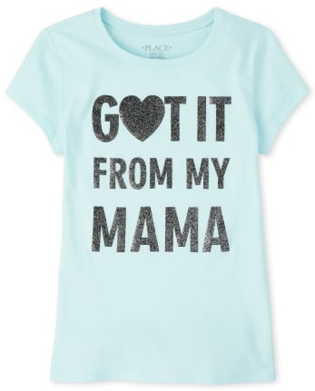 Camiseta con gráfico Glitter Mama para niñas
