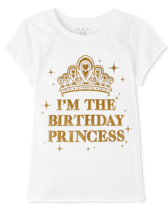 Girls Mommy And Me Foil Birthday Princess T-shirt graphique assorti - WHITE