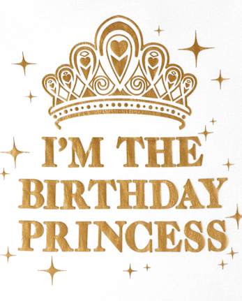 Girls Mommy And Me Foil Birthday Princess T-shirt graphique assorti - WHITE