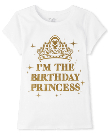 Girls Mommy And Me Foil Birthday Princess Matching Graphic Tee
