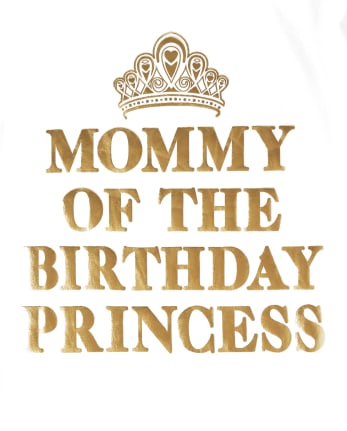 Womens Mommy And Me Foil Birthday Princess Matching Graphic Tee