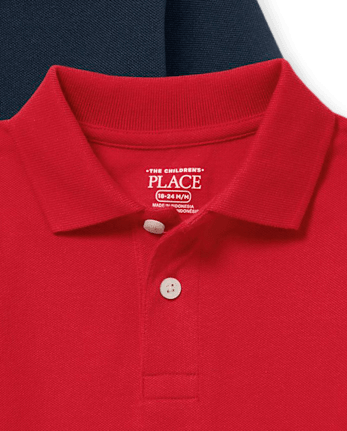 Polo de piqué de uniforme para bebés y niños pequeños, paquete de 2