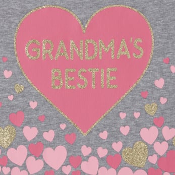 Baby And Toddler Girls Glitter Grandma Graphic Tee