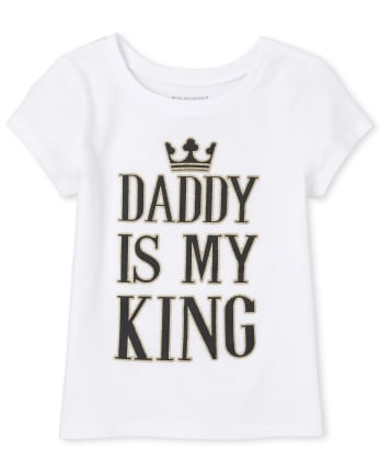 Baby And Toddler Girls Glitter Daddy Graphic Tee