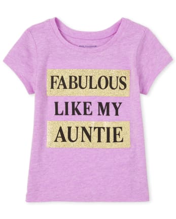 Baby And Toddler Girls Glitter Fabulous Like Auntie Graphic Tee