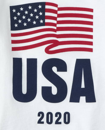 Baby And Toddler Girls Matching Family Americana Flag 2020 Graphic Tee