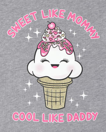 Baby And Toddler Girls Mommy And Daddy Ice Cream Graphic Tee