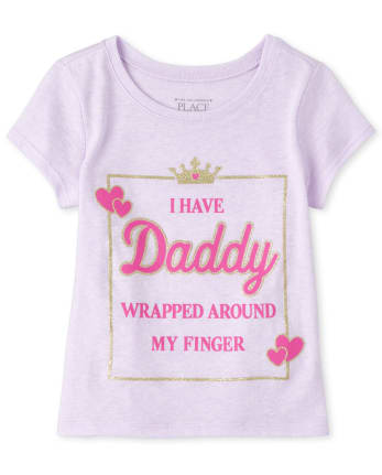 Baby And Toddler Girls Glitter Daddy Graphic Tee