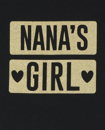 Camiseta estampada Nana's Girl con purpurina para bebés y niñas pequeñas