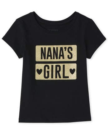 Baby And Toddler Girls Glitter Nana's Girl Graphic Tee