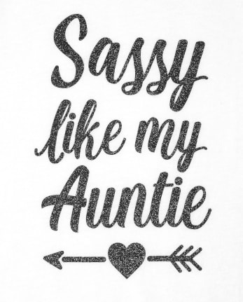 Baby And Toddler Girls Glitter Sassy Auntie Graphic Tee