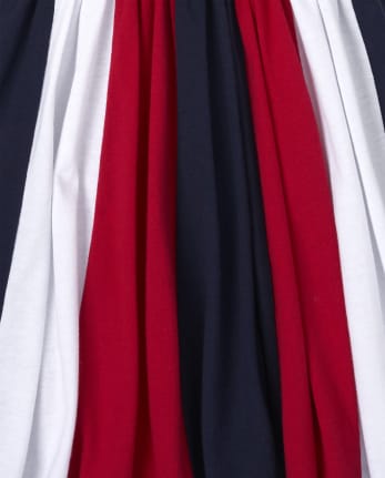 Girls Americana Sleeveless Striped Belted Knit Dress | The 
