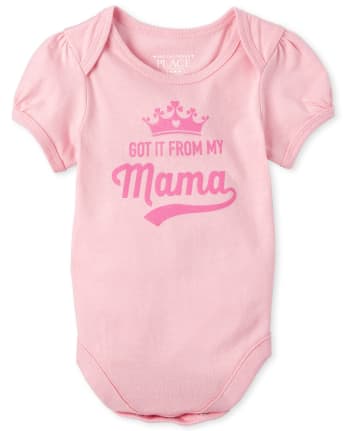 Baby Girls Glitter Mama Graphic Bodysuit