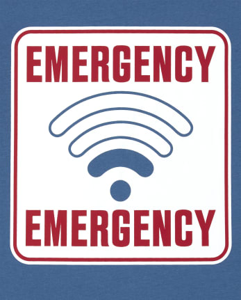 Camiseta con gráfico de Wi-Fi de emergencia para niños