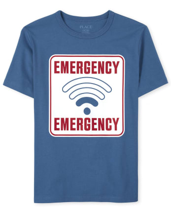 Camiseta con gráfico de Wi-Fi de emergencia para niños