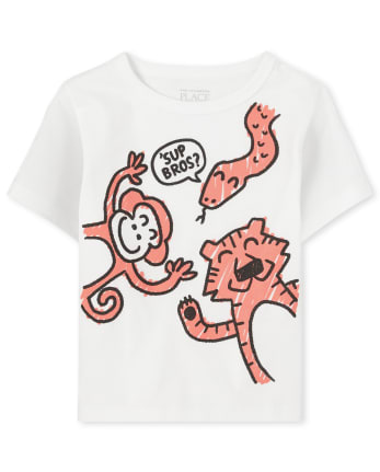 Baby And Toddler Boys Animal Doodle Graphic Tee