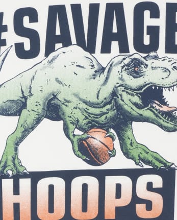 Boys Basketball Dino Graphic Tee