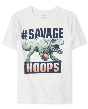 Boys Basketball Dino Graphic Tee