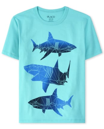 Camiseta con estampado de tiburón para niños