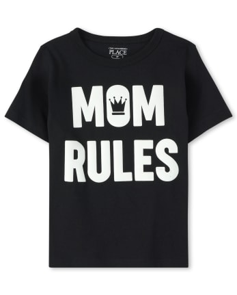 Baby And Toddler Boys Mom Rules Graphic Tee