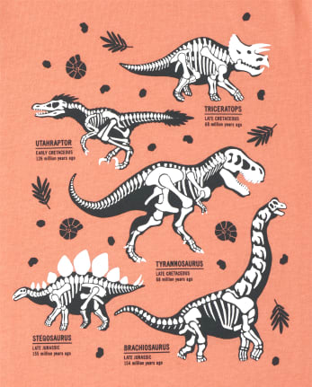 Camiseta con estampado de dinosaurio para bebés y niños pequeños