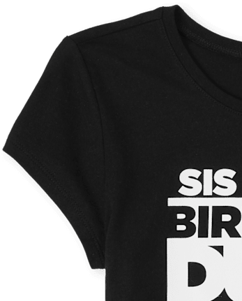 Camiseta gráfica de cumpleaños familiar a juego para niñas