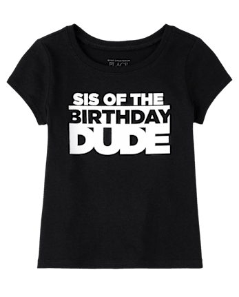 Baby And Toddler Girls Matching Family Birthday Graphic Tee - BLACK