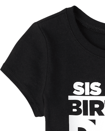 Baby And Toddler Girls Matching Family Birthday Graphic Tee - BLACK