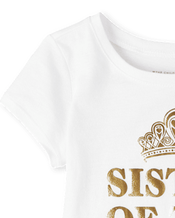 Camiseta con estampado de hermana de cumpleaños para niñas pequeñas y bebés
