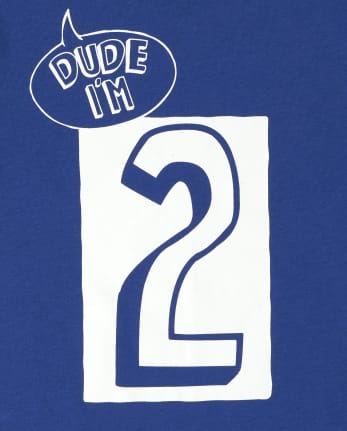 Camiseta estampada Dude I'm 2 para bebés y niños pequeños