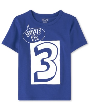 Camiseta gráfica Dude I'm 3 para bebés y niños pequeños