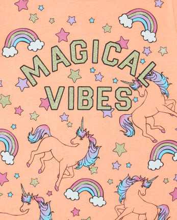 Pack de 3 camisetas con estampado de unicornio y purpurina para niñas