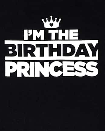 Camiseta gráfica de cumpleaños familiar a juego para bebés y niñas pequeñas - BLACK