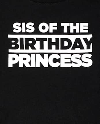 Camiseta gráfica de cumpleaños familiar a juego para bebés y niñas pequeñas - BLACK