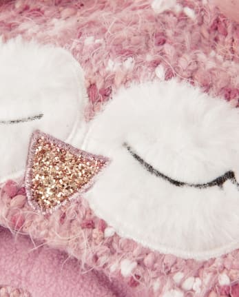 Toddler Girls Owl Hat And Mittens Set