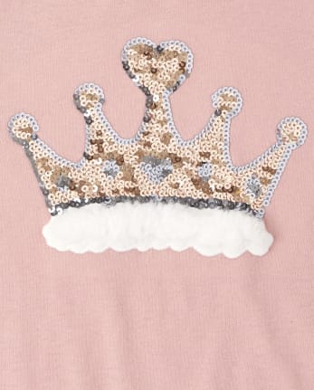 Girls Faux Fur Crown Tie Front Top