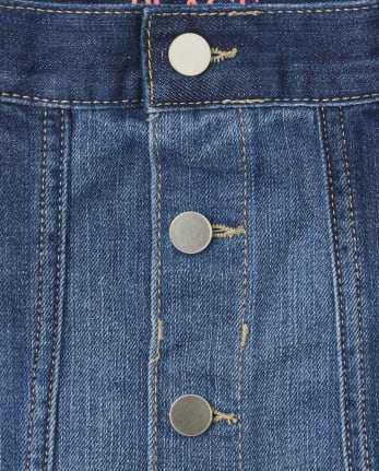 Girls Two Tone Denim Skirt