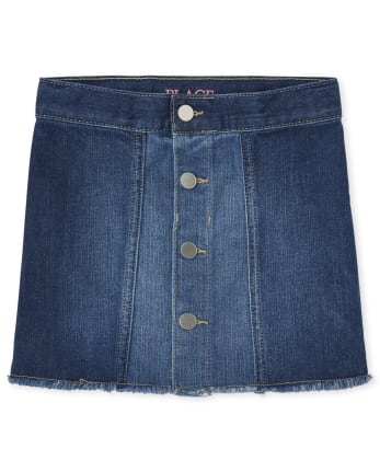 Girls Two Tone Denim Skirt