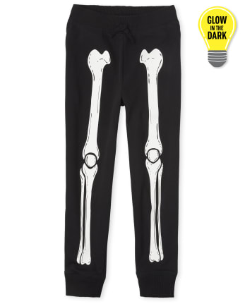 lyd Bungalow Penelope Boys Halloween Glow In The Dark Skeleton Jogger Pants | The Children's  Place - BLACK