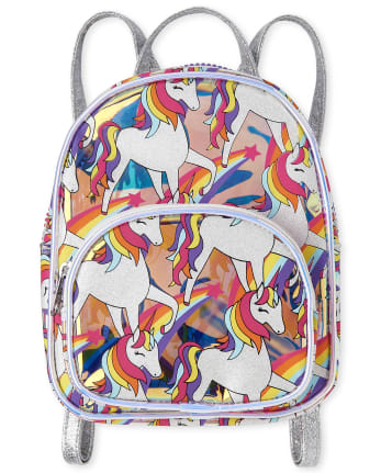 Mini mochila con diseño de unicornio arcoíris para niñas