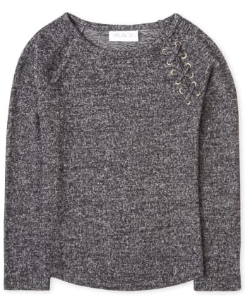 Haut pull léger à lacets pour filles