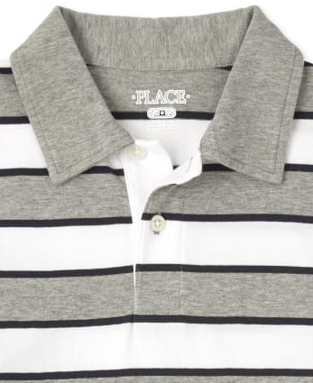 Boys Striped Jersey Polo