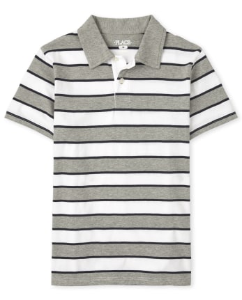Boys Striped Jersey Polo