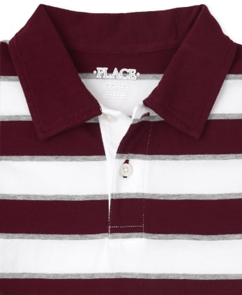 Boys Striped Jersey Polo