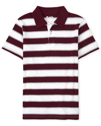 Boys Striped Jersey Polo