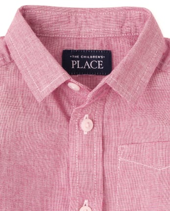 Camisa con botones de popelina para bebés y niños pequeños