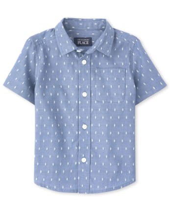 Baby And Toddler Boys Dobby Button Up Shirt